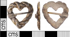 Medieval silver-gilt heart-shaped brooch of 15th century date.jpg