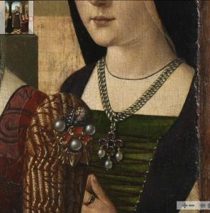 Saint Catherine of Bologna with Three Donors Circa 1470-80 Master of the Baroncelli Portraits.jpg